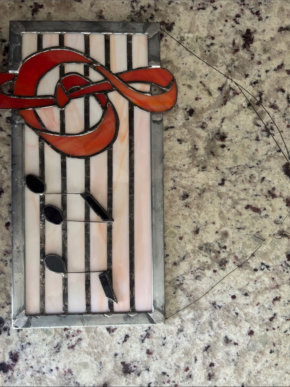 Stain glass music notes